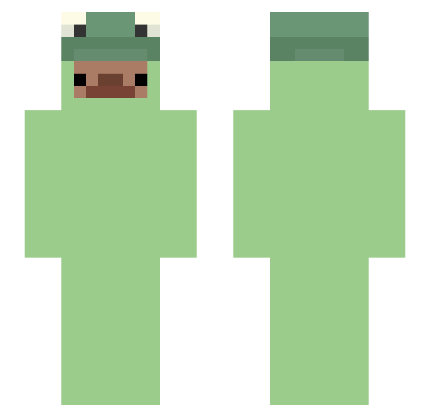 JvstNoah Minecraft skin, front and back view