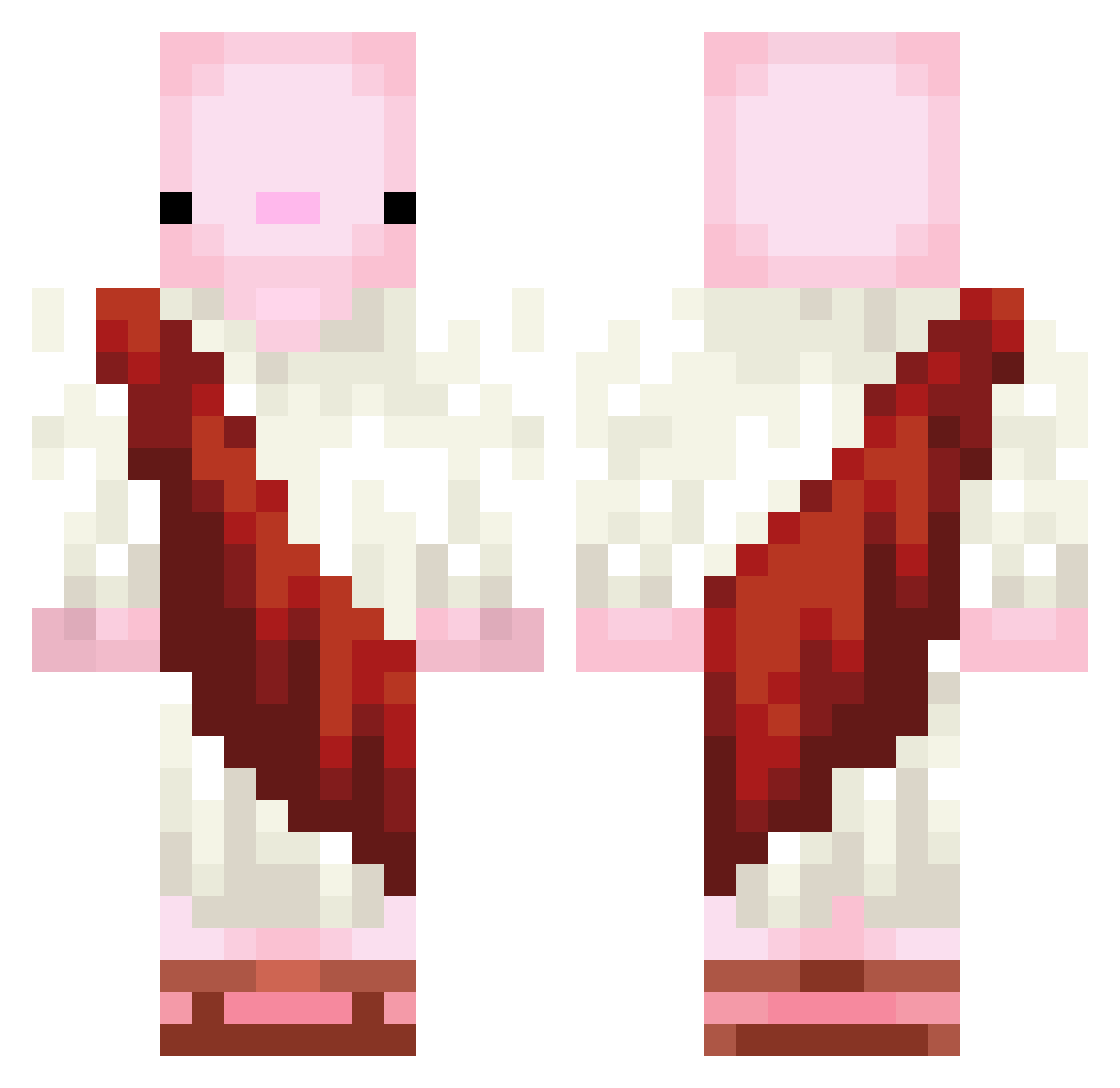 _NotToto Minecraft skin, front and back view