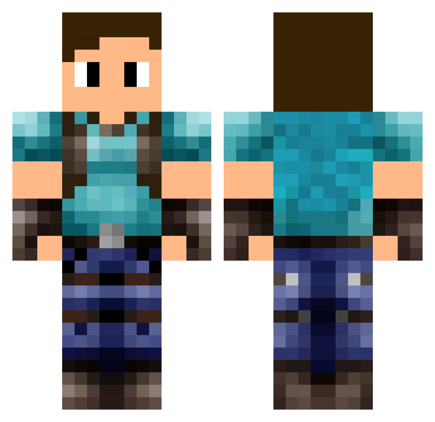 Etho_ Minecraft skin, front and back view