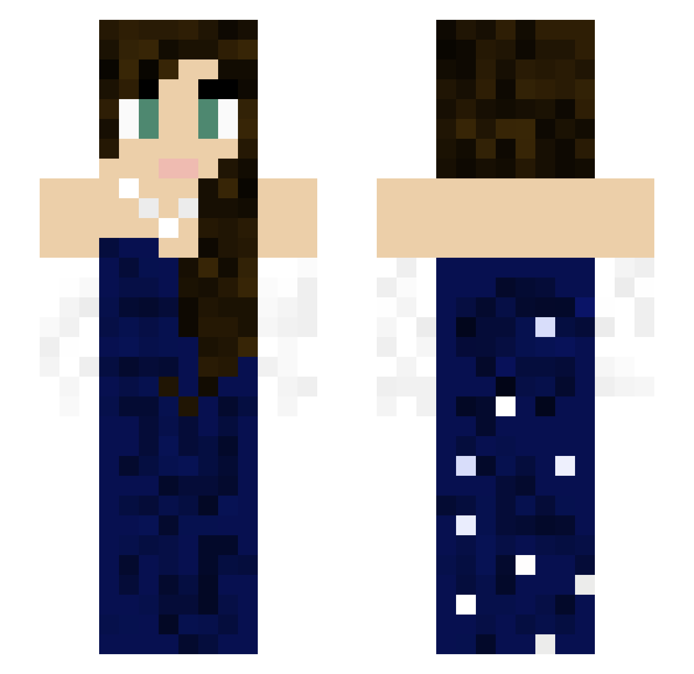 Dame_Acetylene Minecraft skin, front and back view