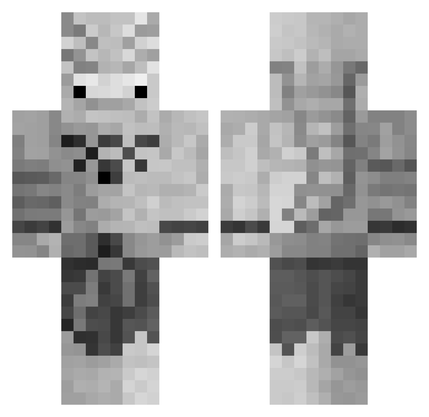 ttcod Minecraft skin, front and back view