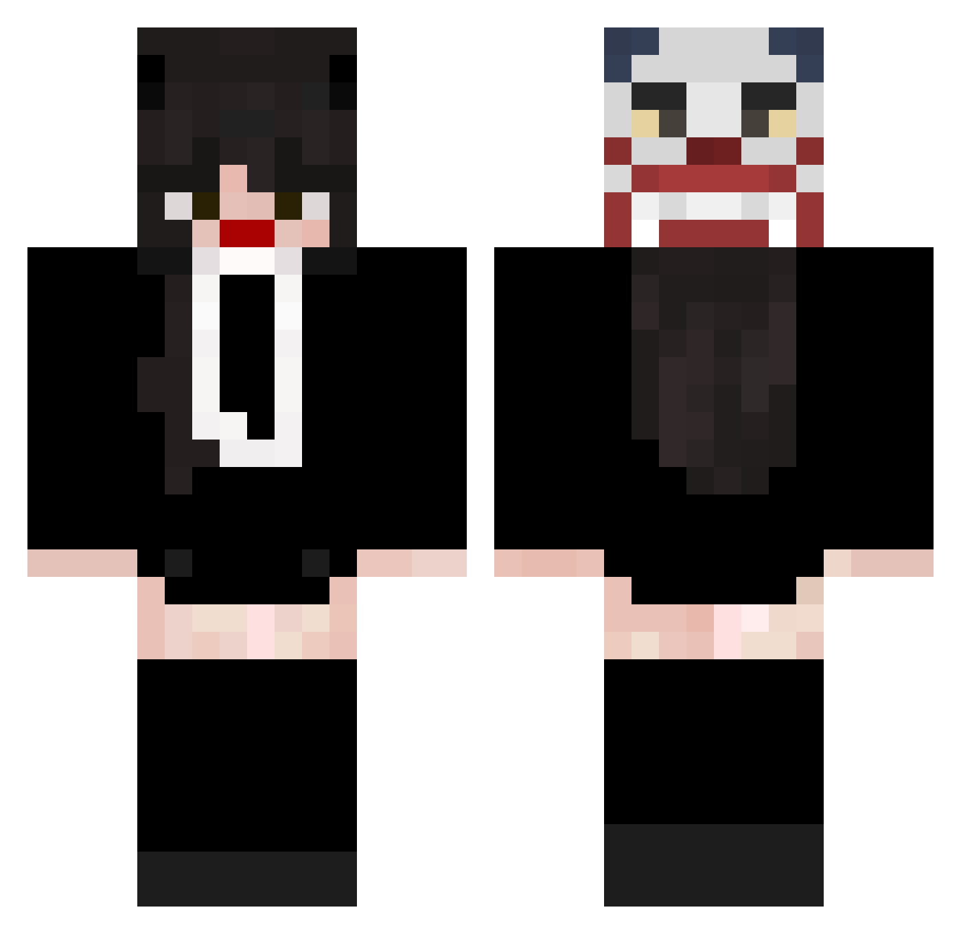 lclowntyl Minecraft skin, front and back view