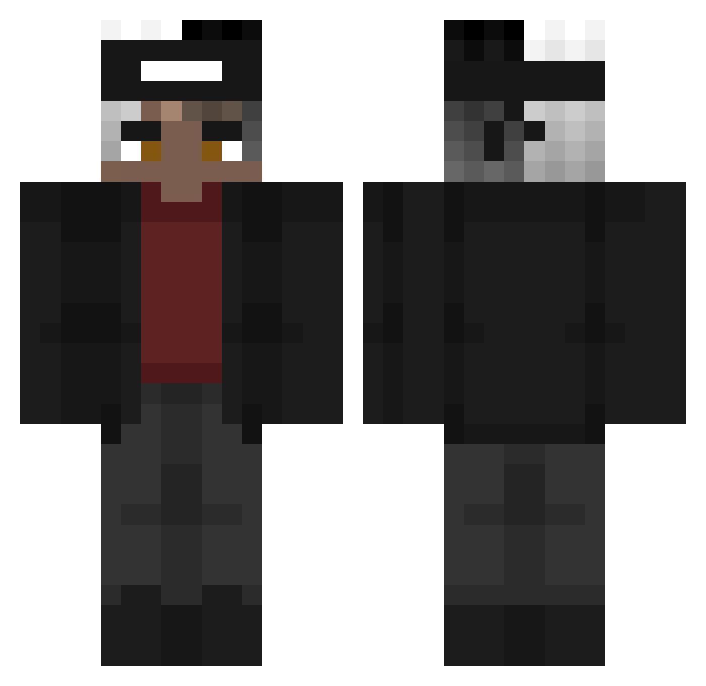 LuanXkd02 Minecraft skin, front and back view