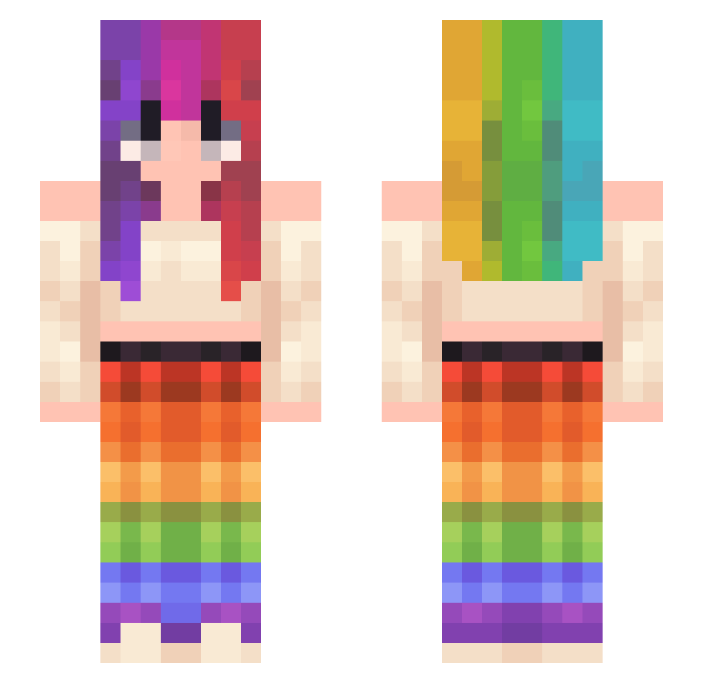 BurnttToastter Minecraft skin, front and back view