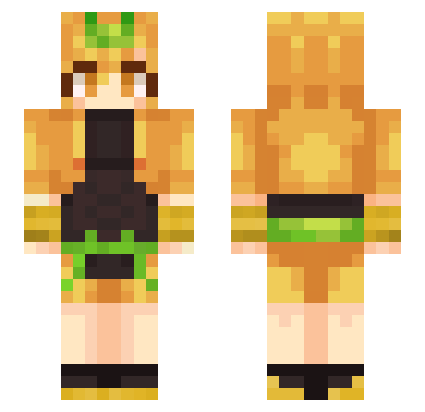 ArestheAlmighty Minecraft skin, front and back view