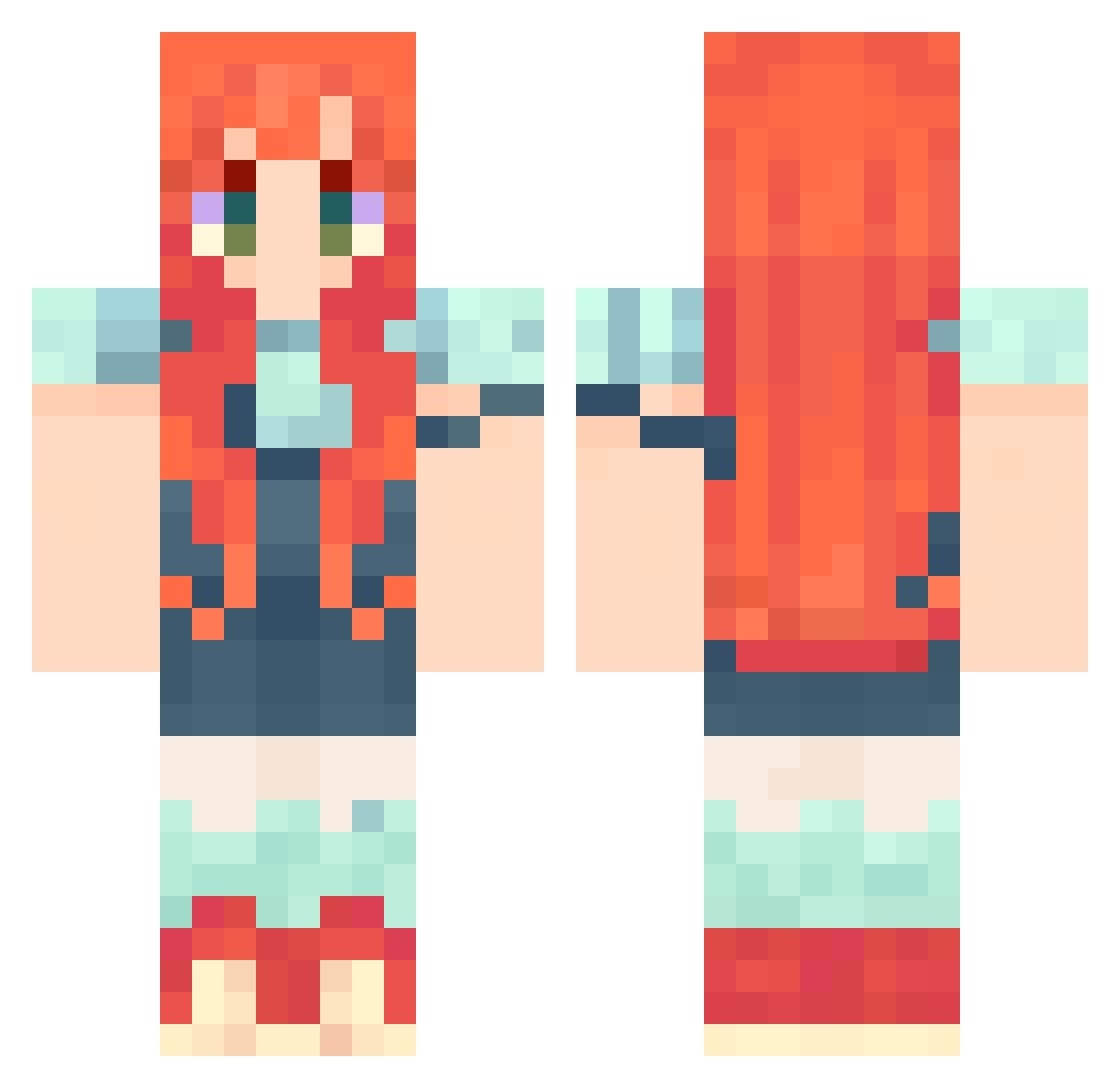 verononika Minecraft skin, front and back view