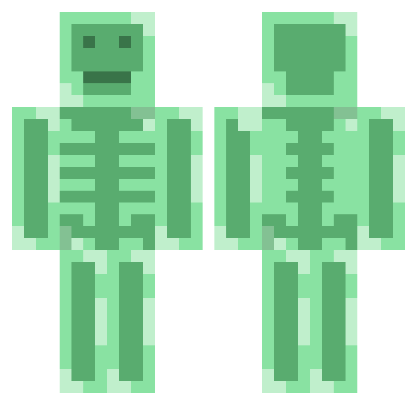 Cryptic_Slime Minecraft skin, front and back view