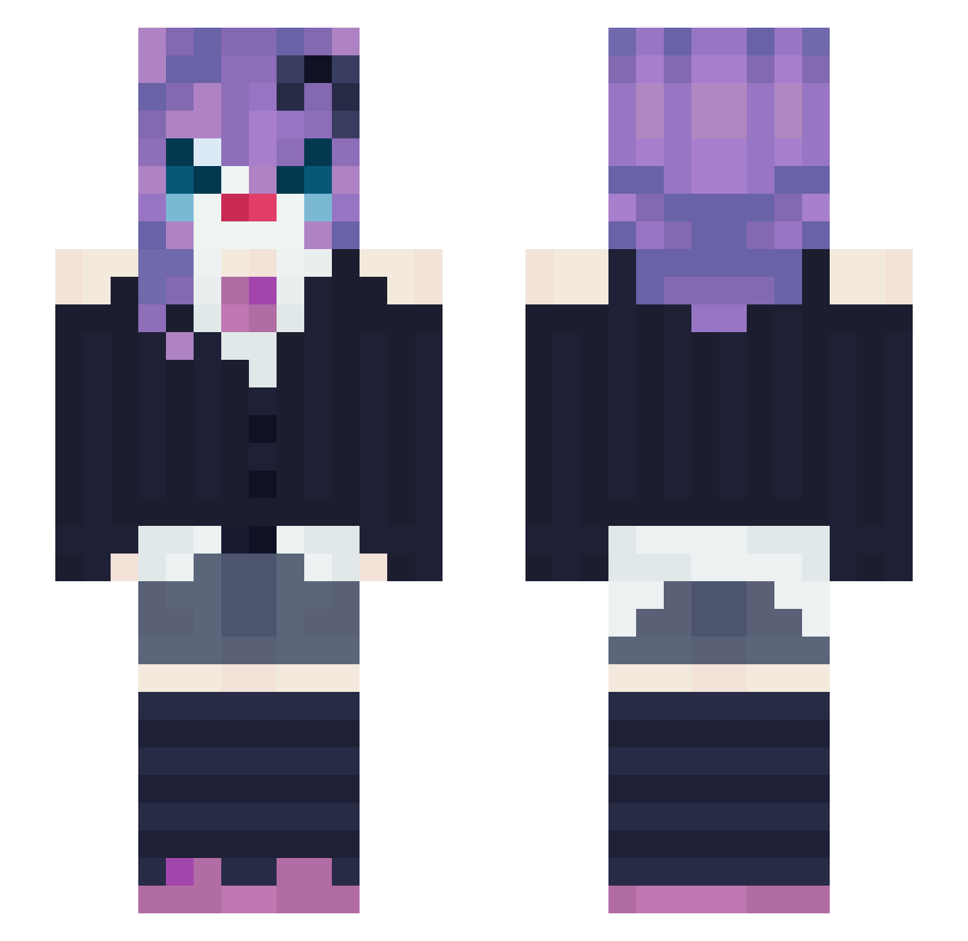 LoveLaceee Minecraft skin, front and back view