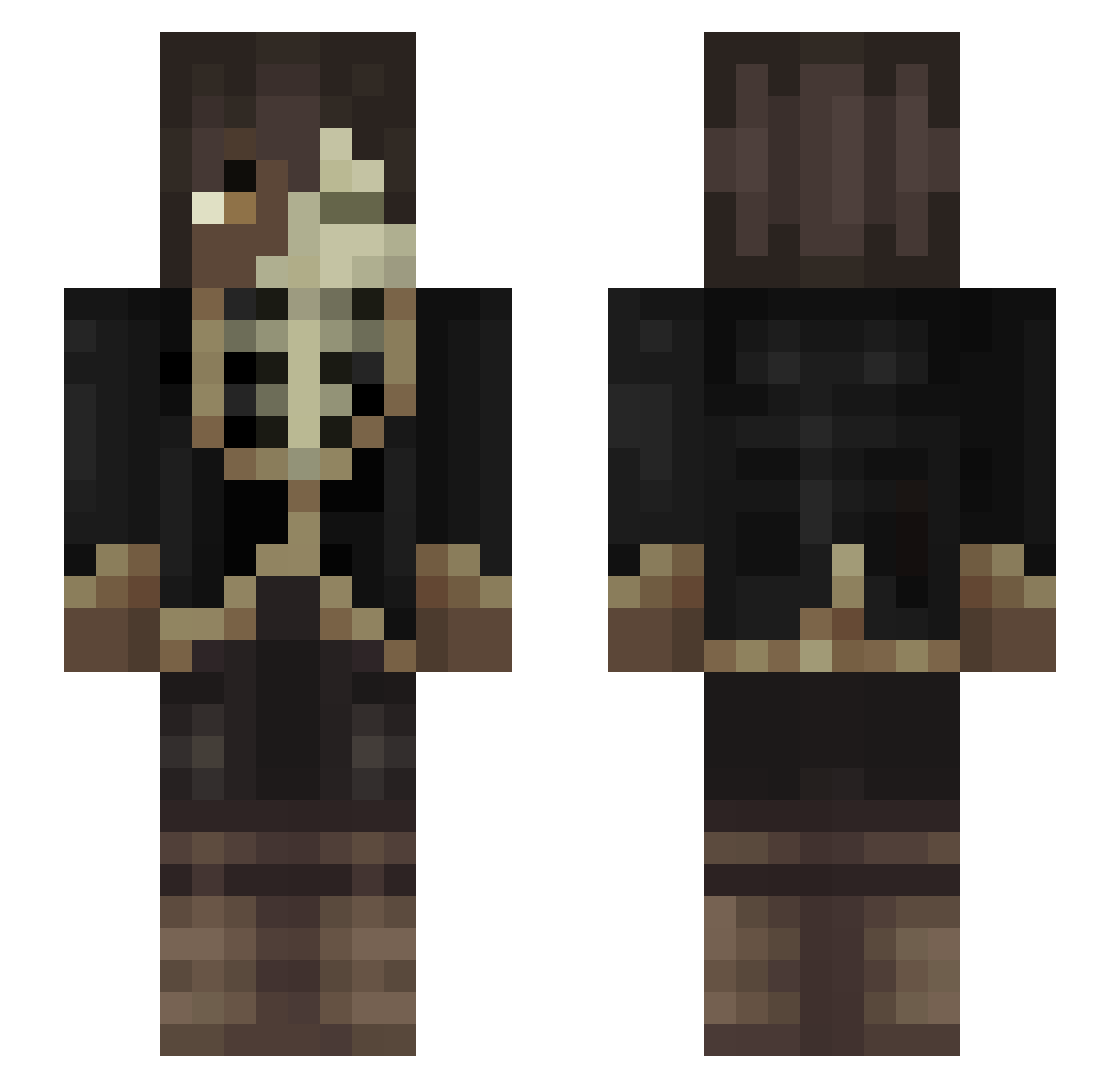 Leucose Minecraft skin, front and back view