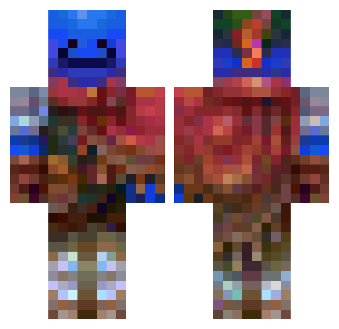 Faniis Minecraft skin, front and back view