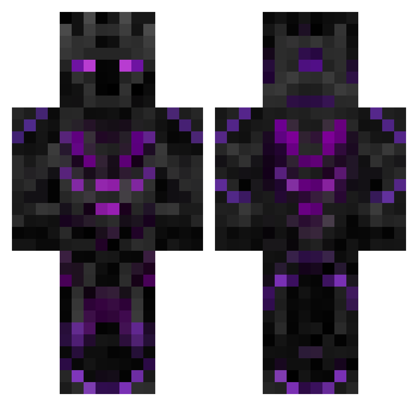 Shyners Minecraft skin, front and back view
