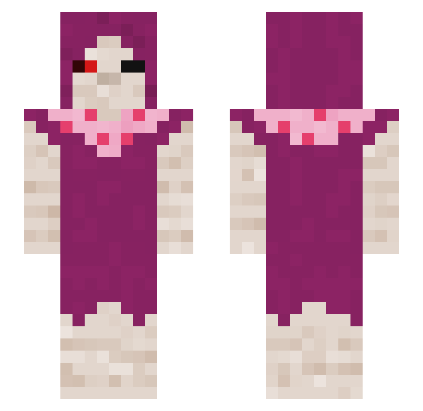 mvrderkitten Minecraft skin, front and back view