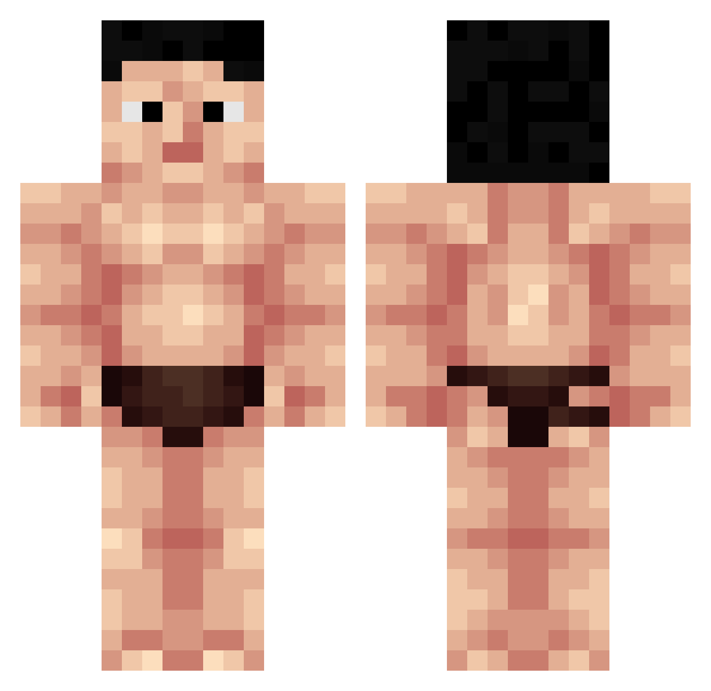 Benisop89 Minecraft skin, front and back view