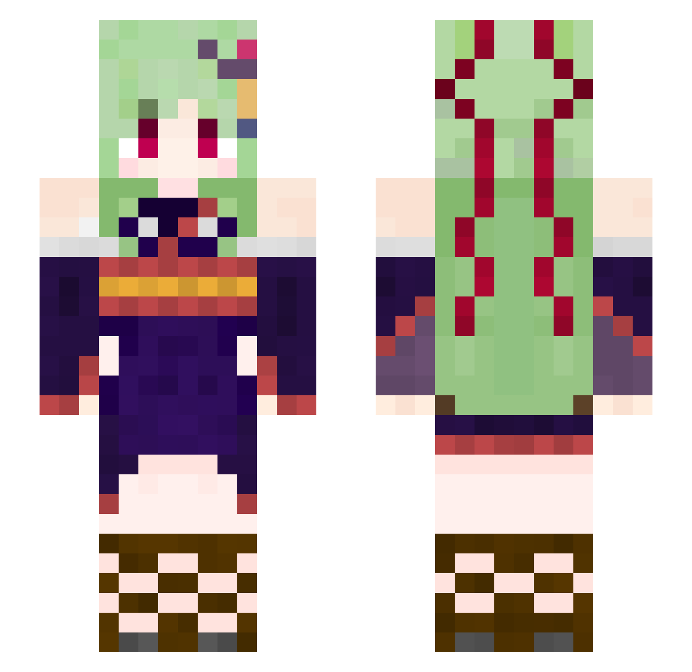 Aakatsuki_ Minecraft skin, front and back view
