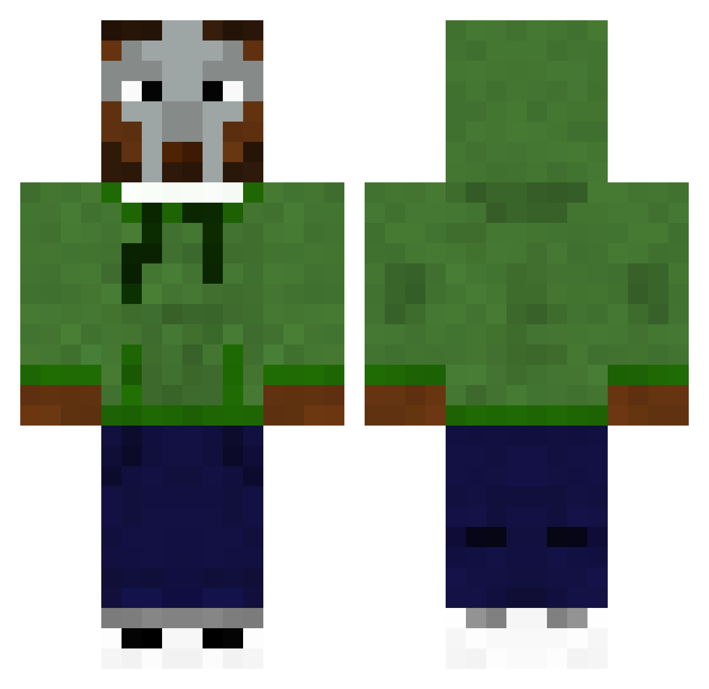 Ypzy Minecraft skin, front and back view