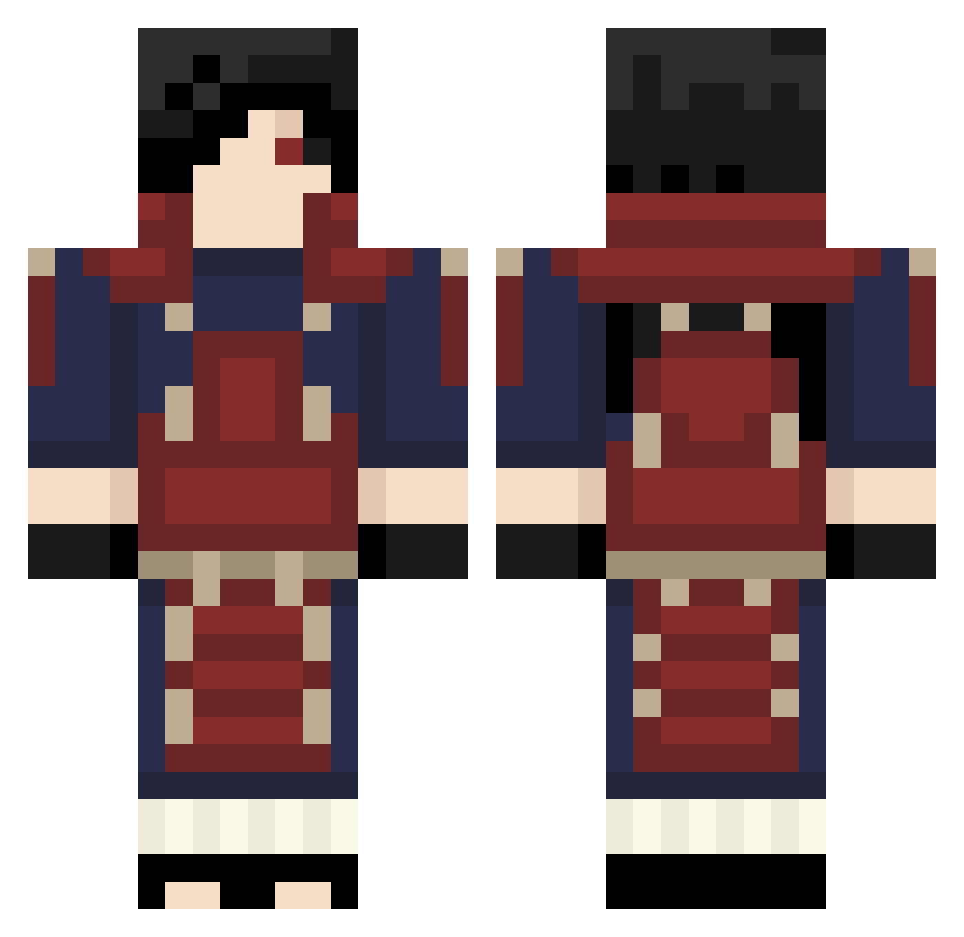 Prog_four Minecraft skin, front and back view