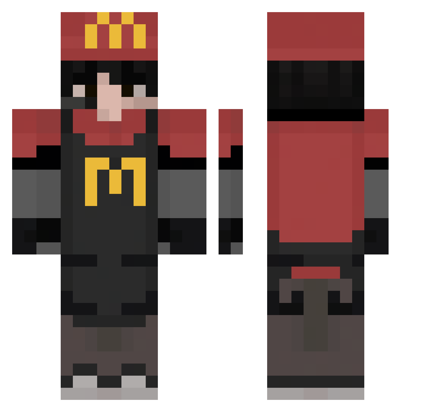 Martqhues Minecraft skin, front and back view