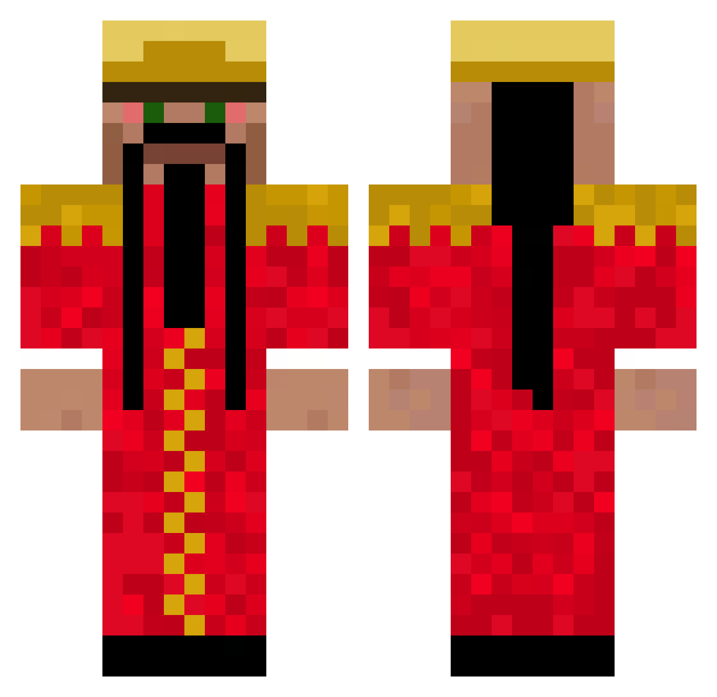 Chin0l Minecraft skin, front and back view
