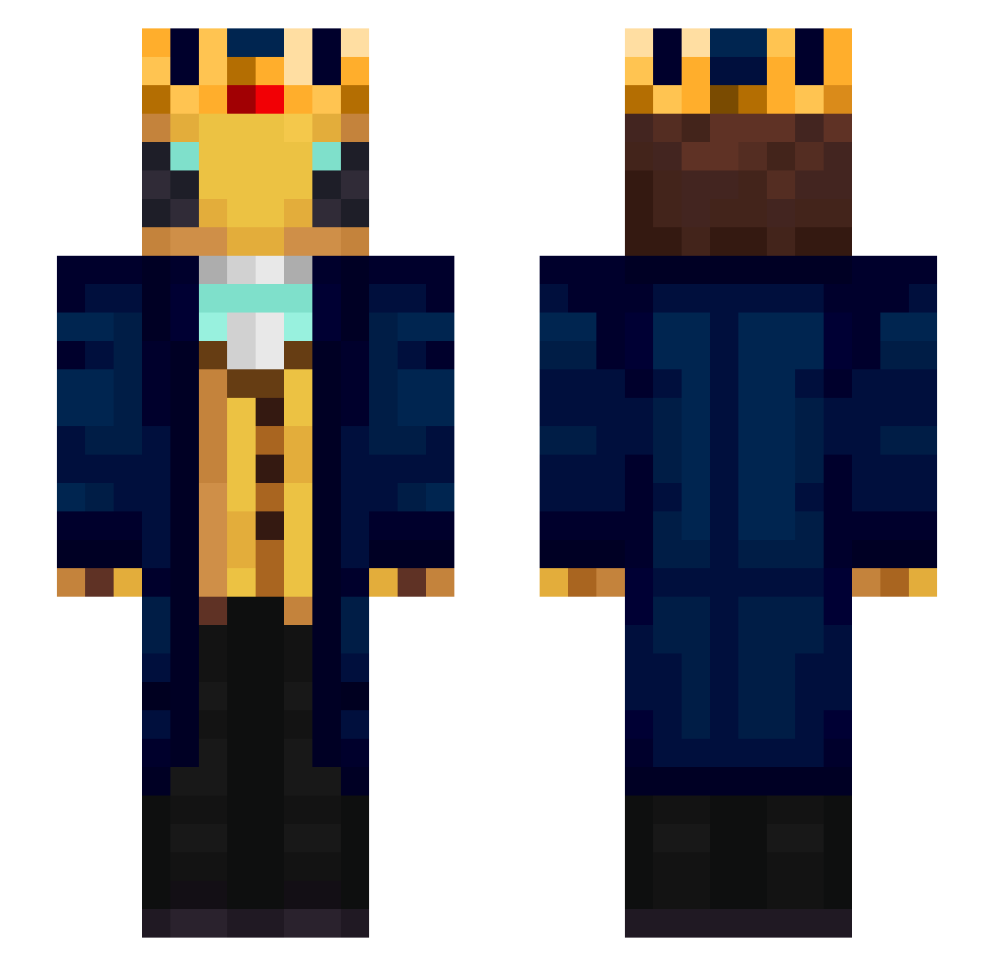 Ekinu Minecraft skin, front and back view