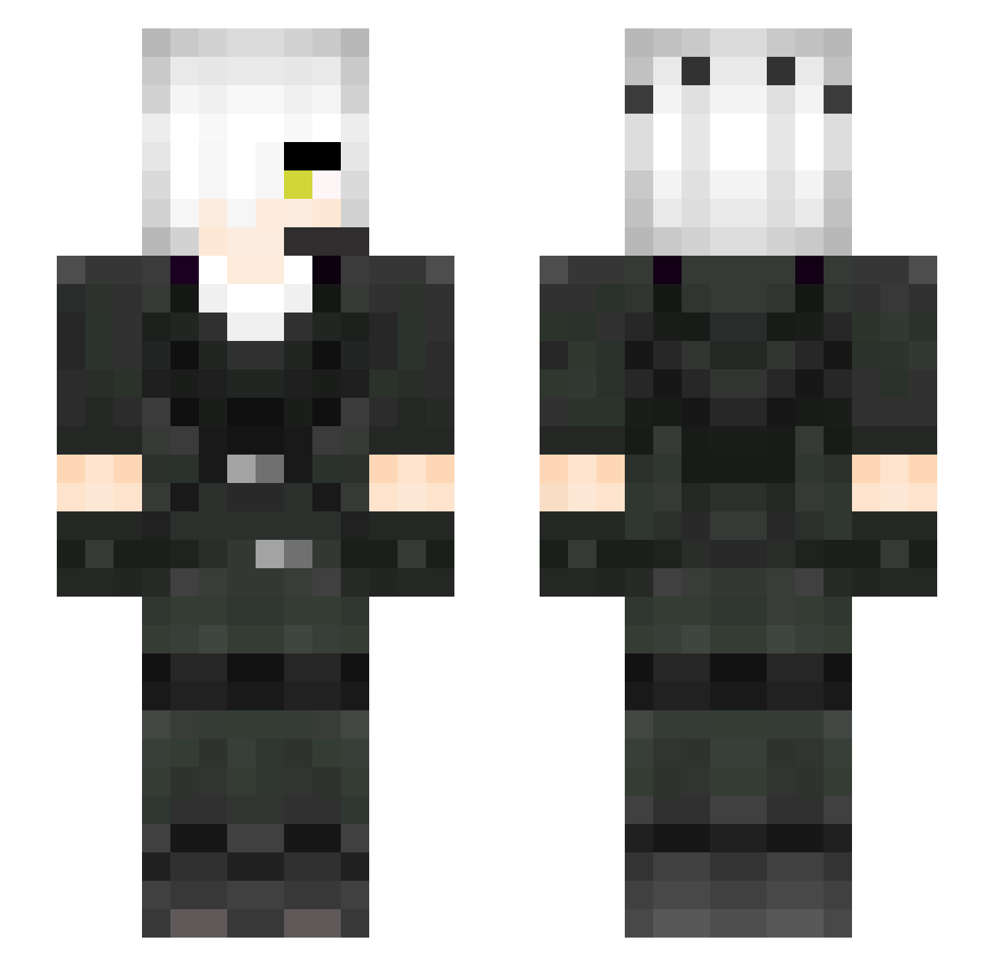 Danserookie Minecraft skin, front and back view