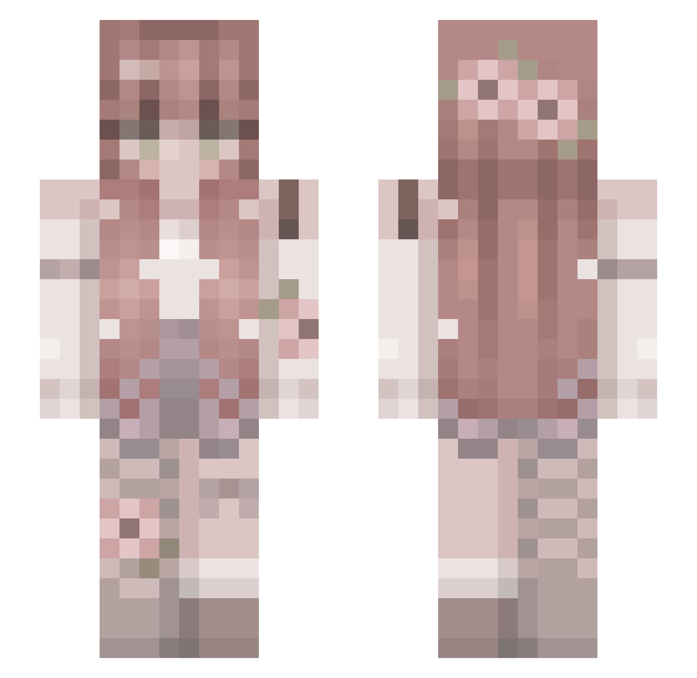 Rhae13 Minecraft skin, front and back view