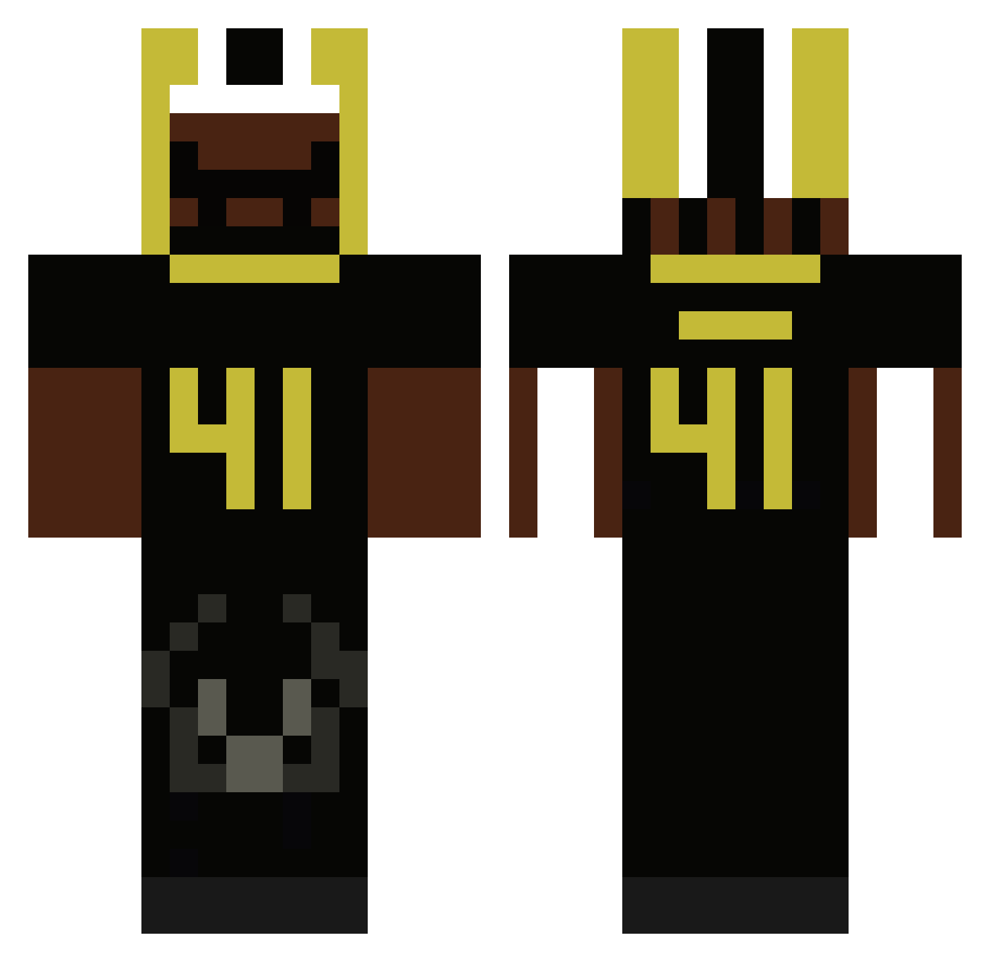 TrentB Minecraft skin, front and back view