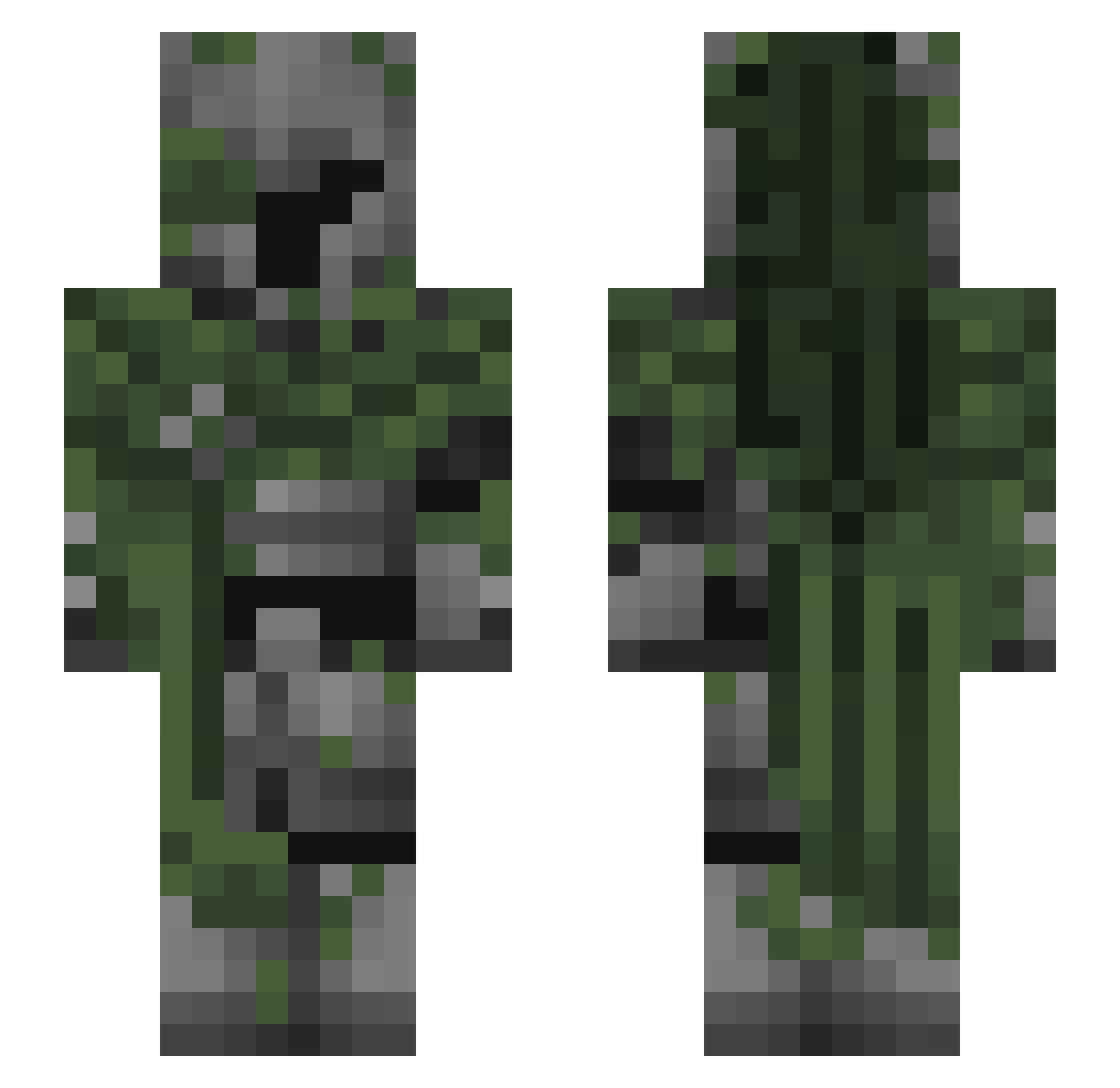 Celestrix Minecraft skin, front and back view