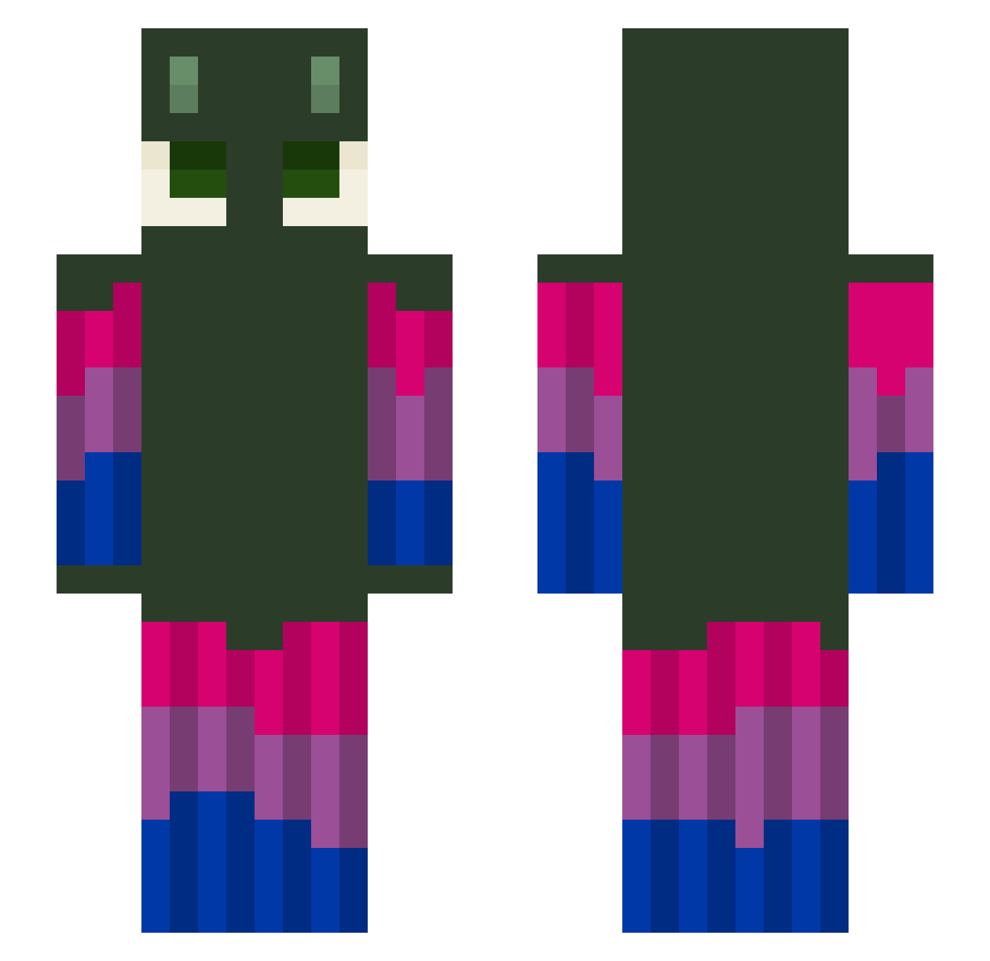 Jeb_SheepMaster1 Minecraft skin, front and back view