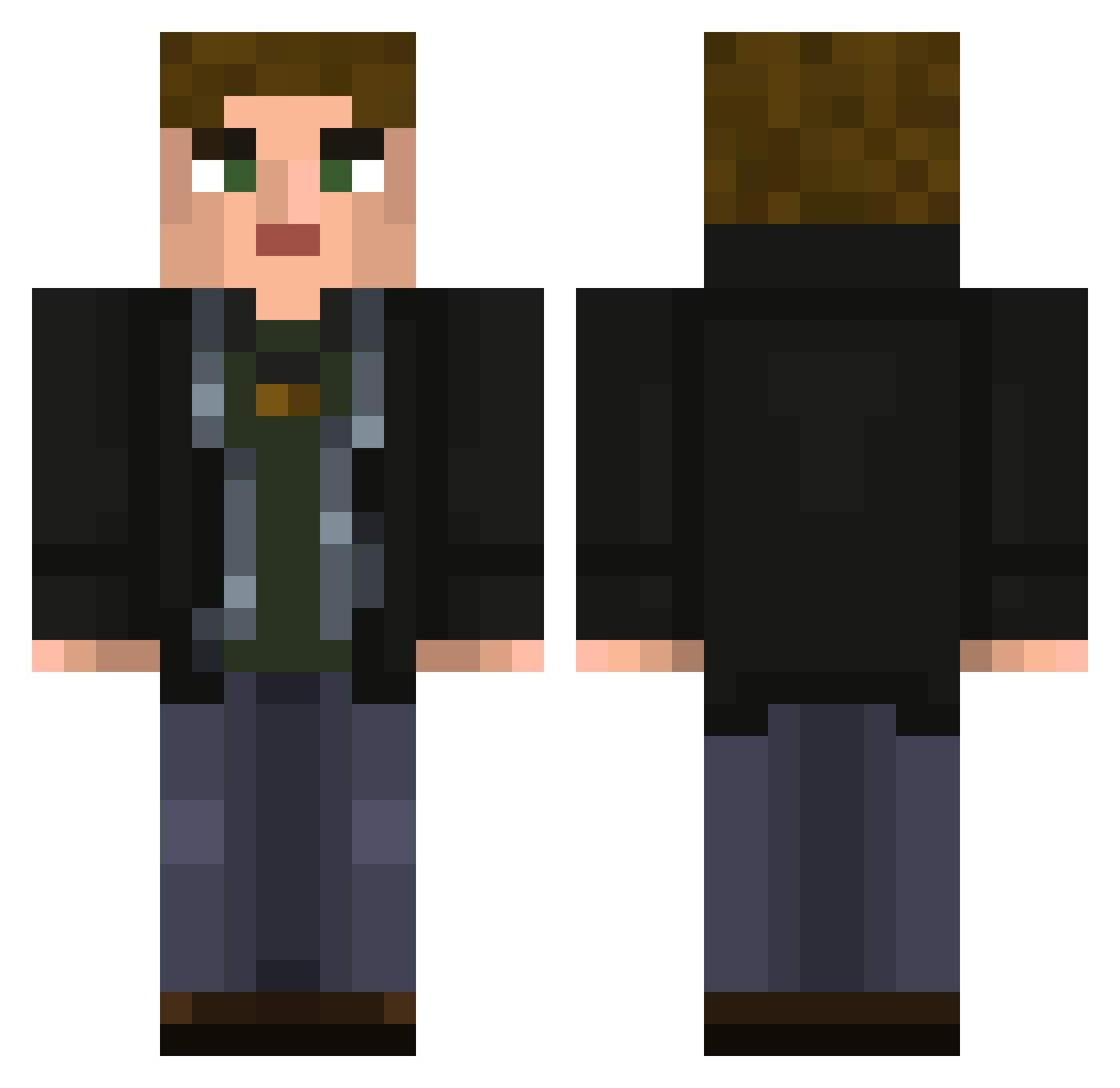 xDytro Minecraft skin, front and back view