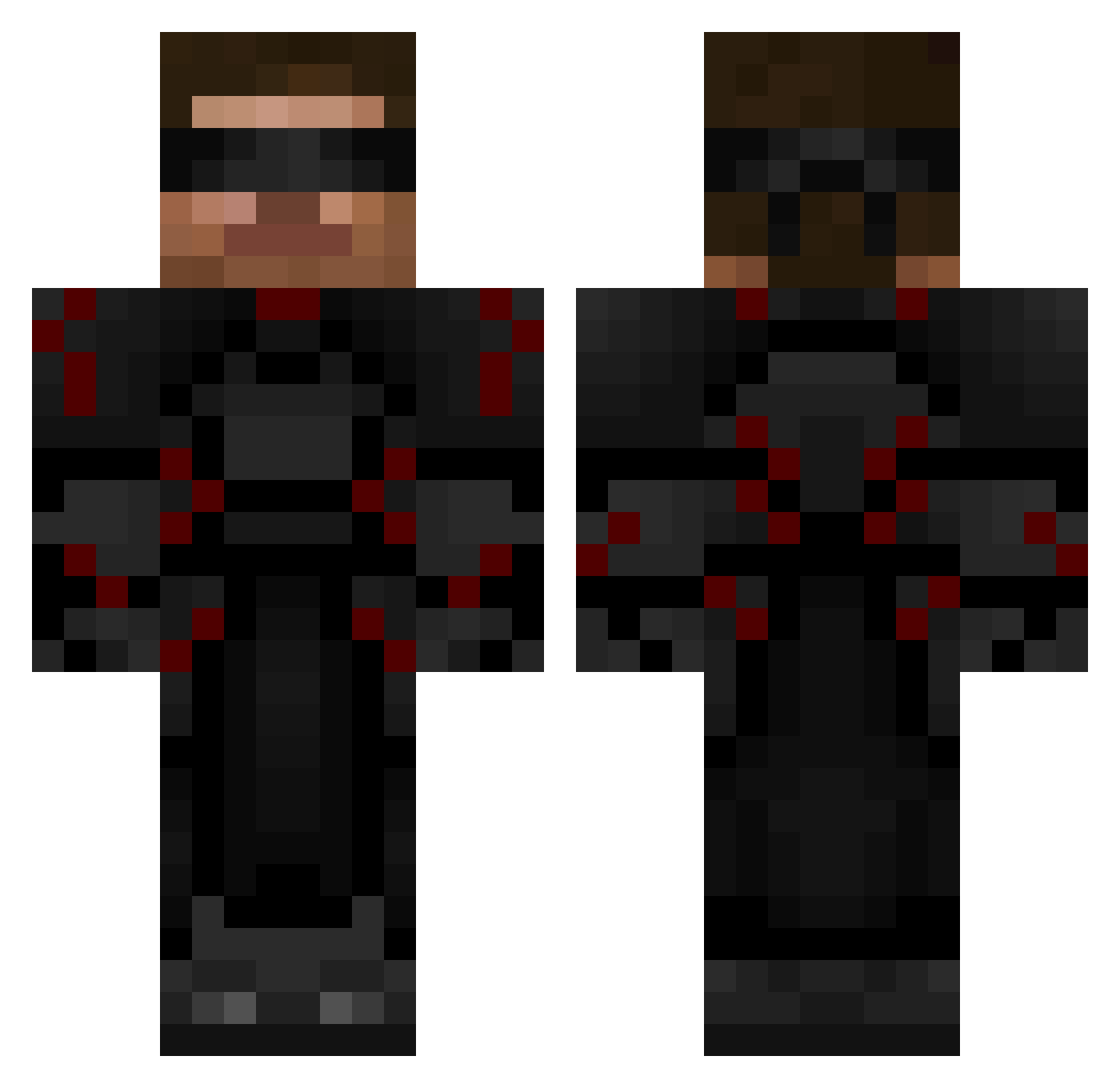 WarpsterMC Minecraft skin, front and back view