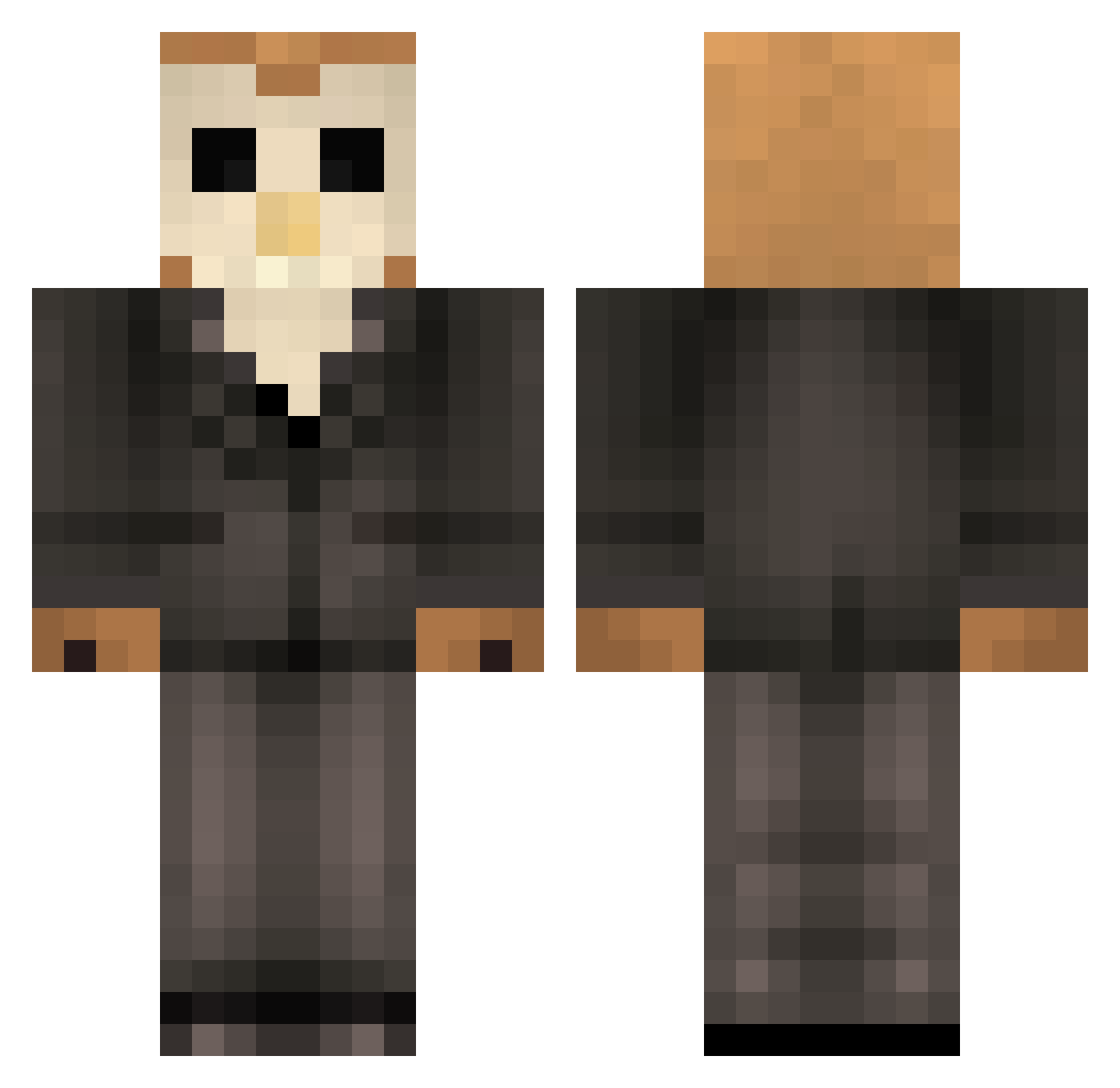 _PButt Minecraft skin, front and back view