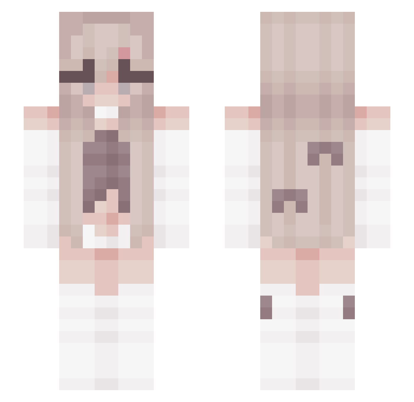 qtxshy Minecraft skin, front and back view