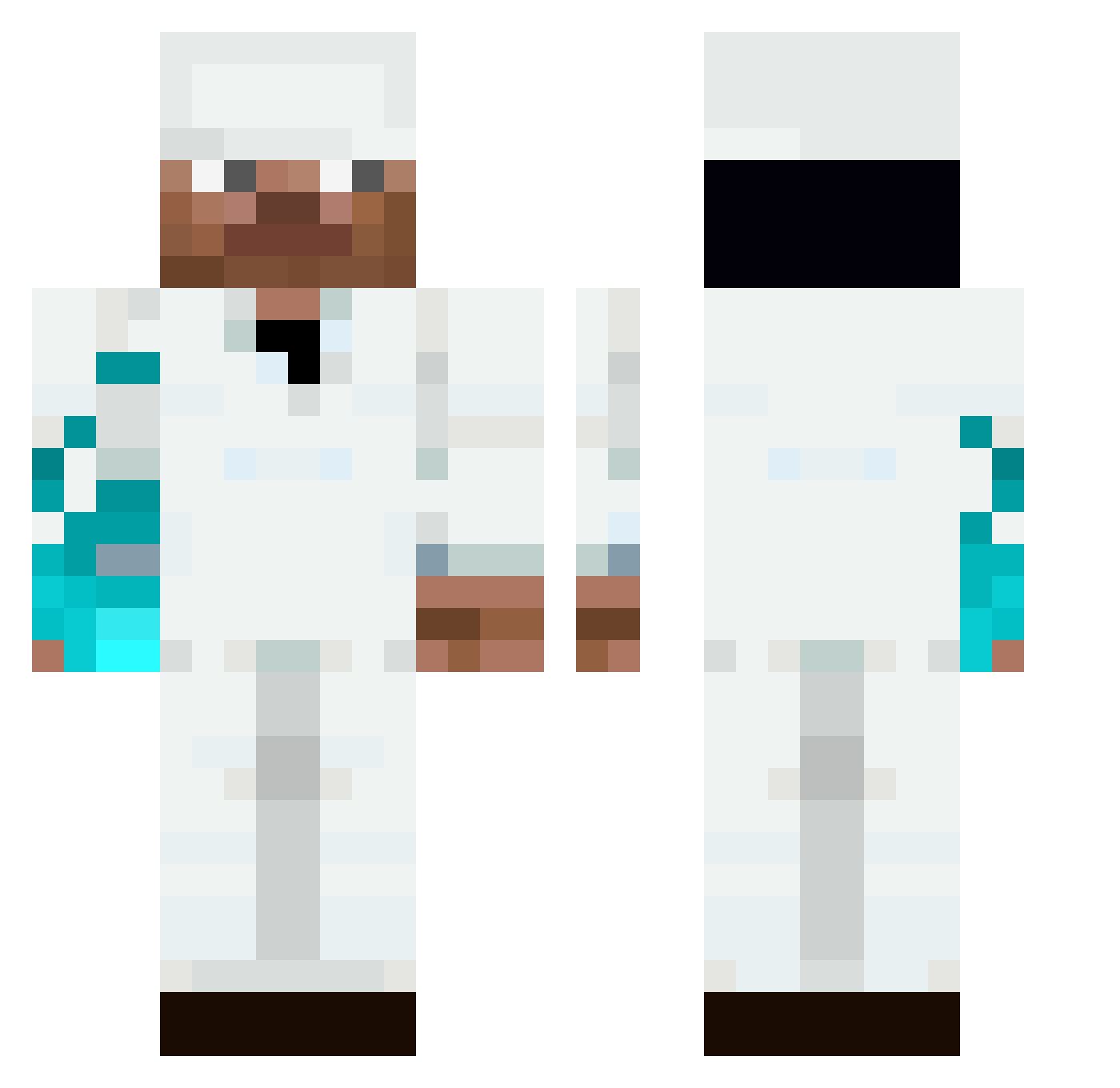 Fasclnat0r Minecraft skin, front and back view