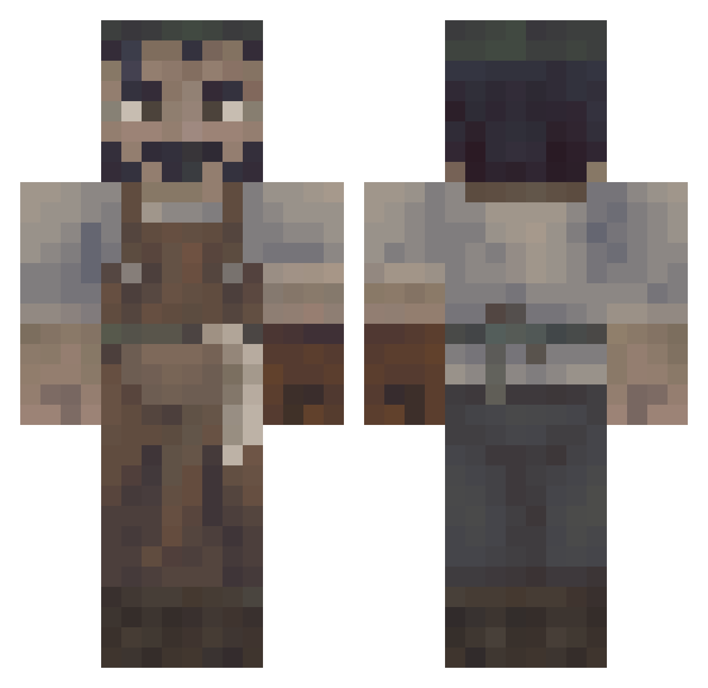 Yootooo Minecraft skin, front and back view