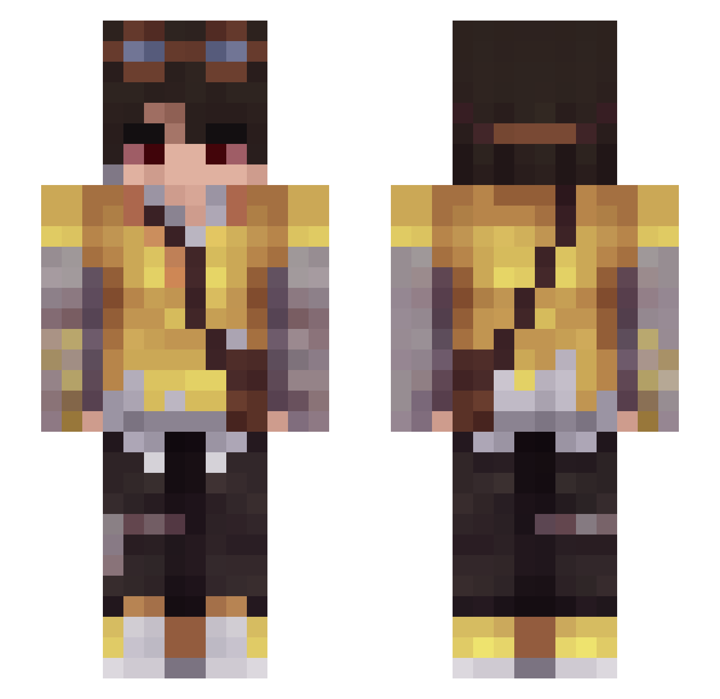 Lomedy Minecraft skin, front and back view