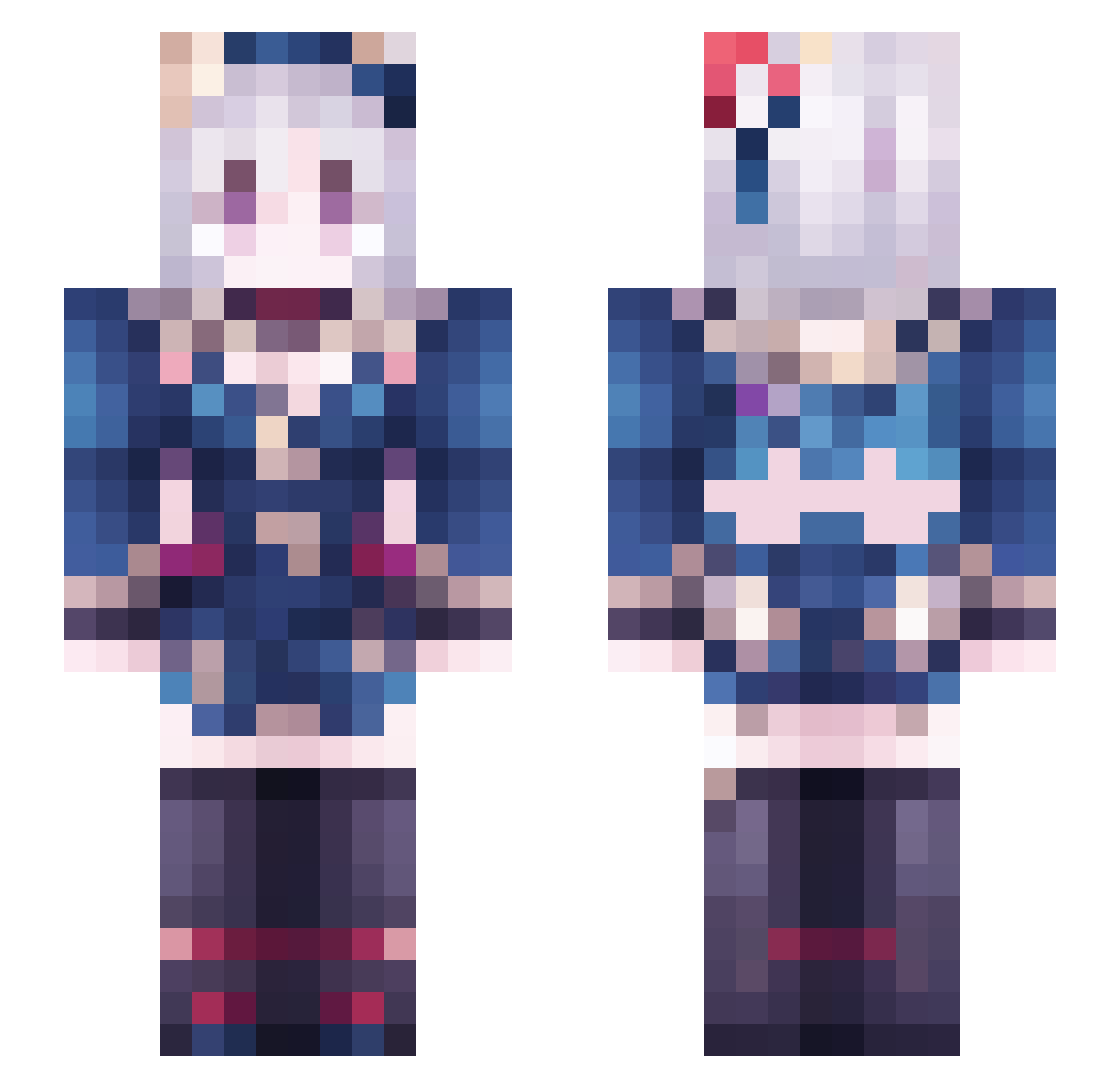 tu_miao Minecraft skin, front and back view