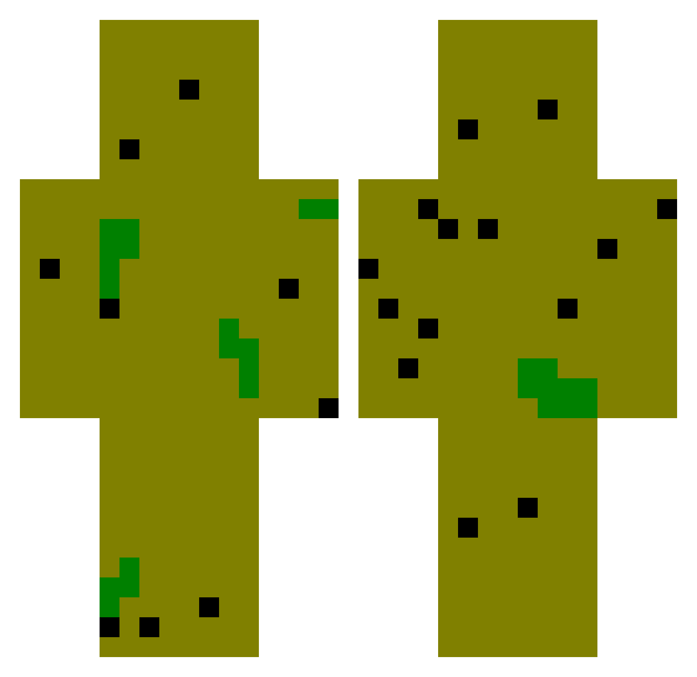 Superbop_666 Minecraft skin, front and back view