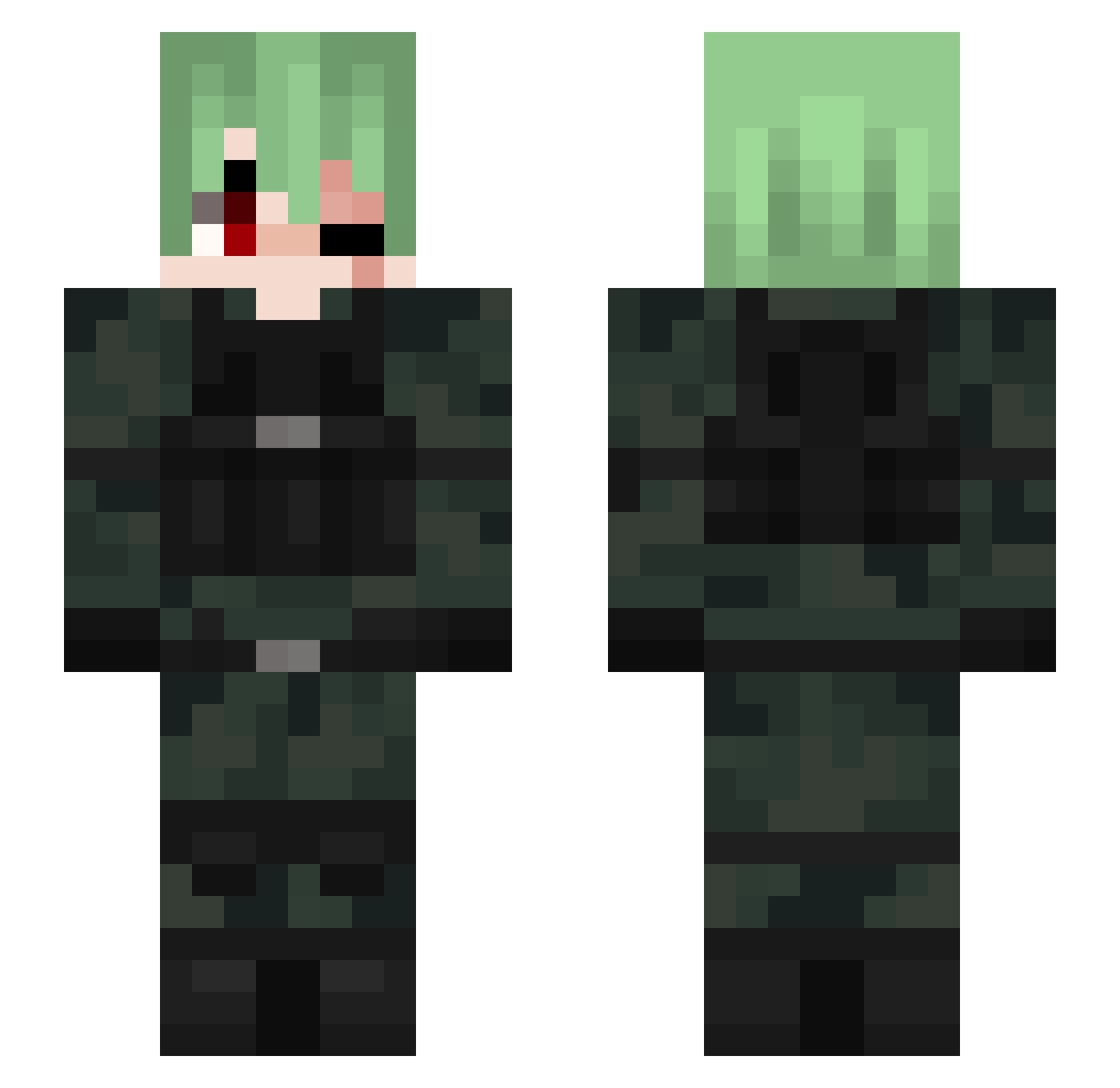 W4rzu Minecraft skin, front and back view
