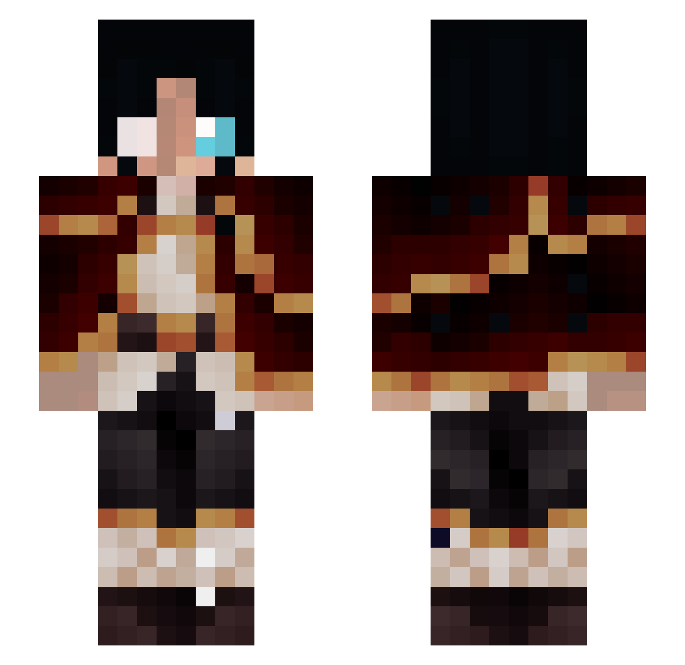 Finnysobsession Minecraft skin, front and back view