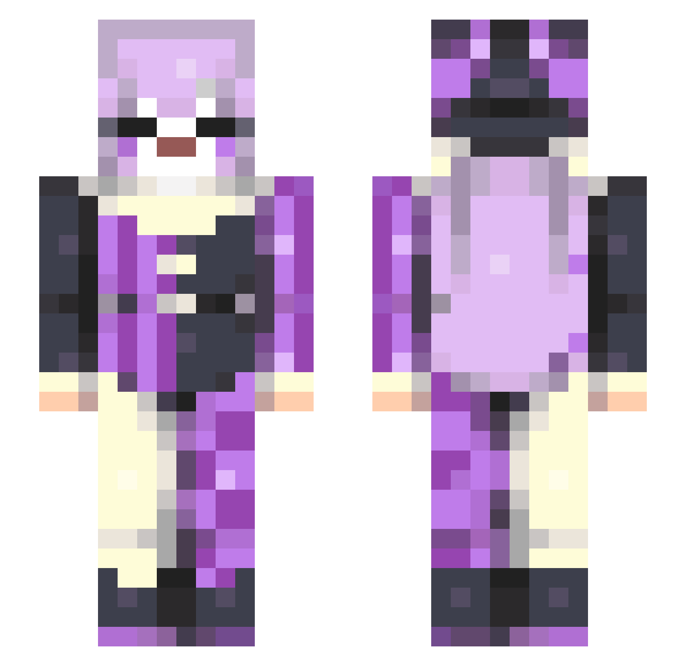 ItzDollie Minecraft skin, front and back view