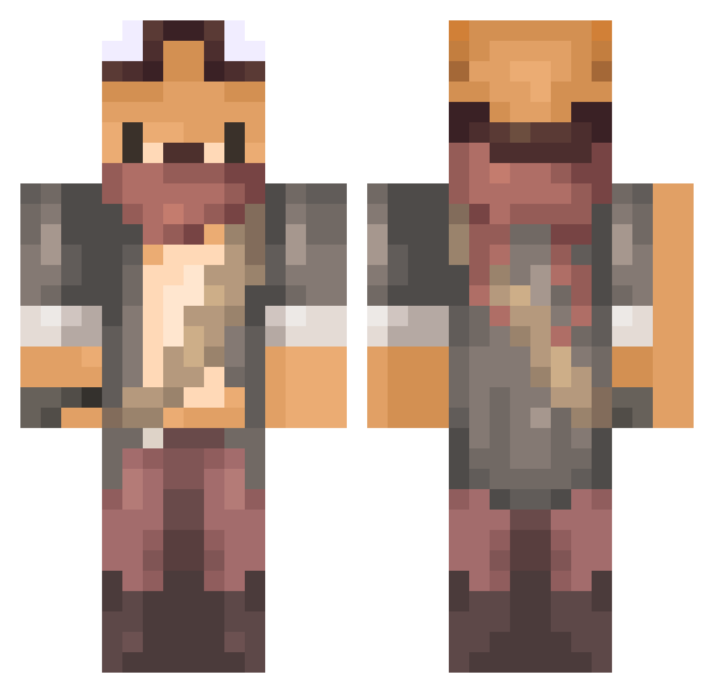 Maximizeeeee Minecraft skin, front and back view