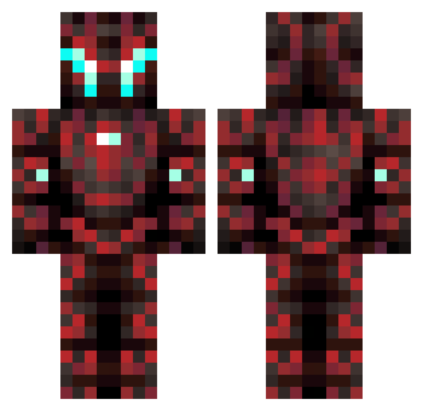CNinja05 Minecraft skin, front and back view