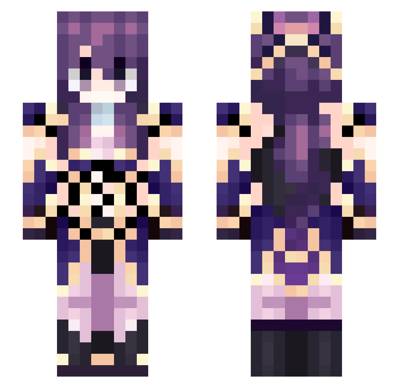 BaoBaoGe Minecraft skin, front and back view