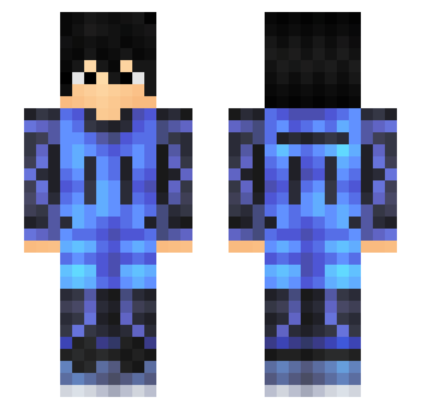 Nyangzord Minecraft skin, front and back view