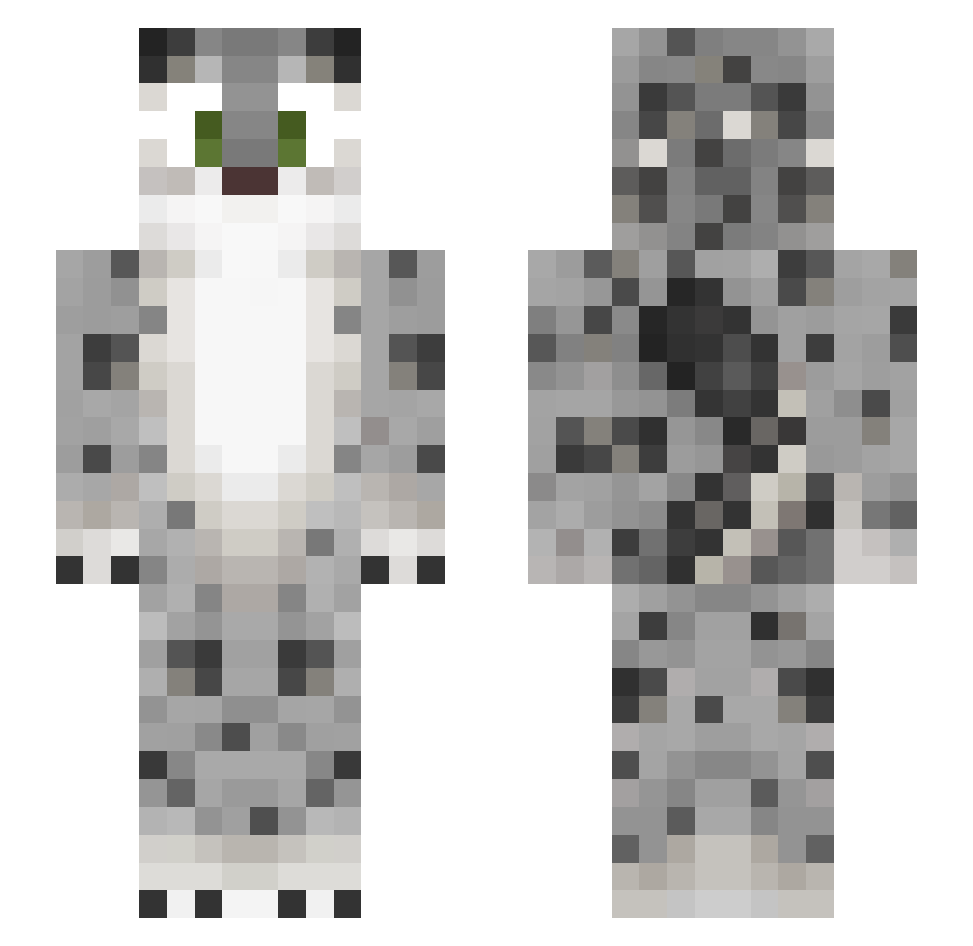sxuika Minecraft skin, front and back view