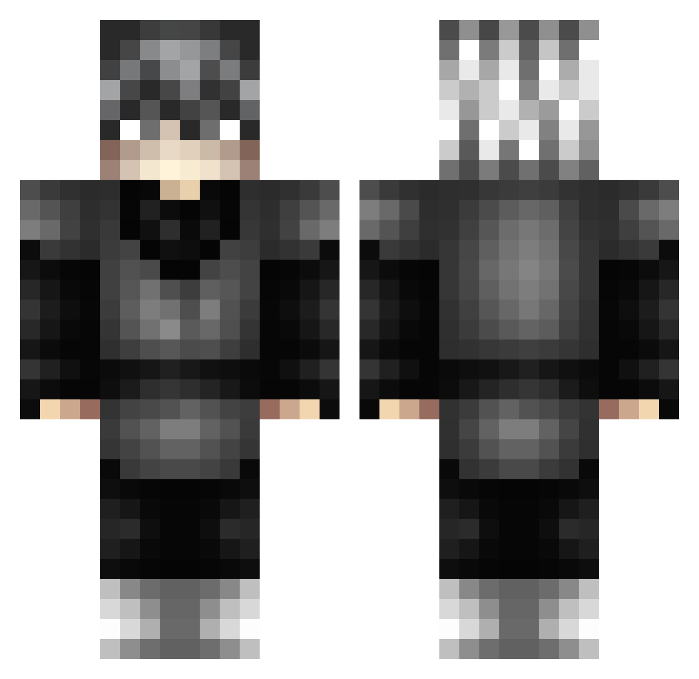 blvckFriday Minecraft skin, front and back view