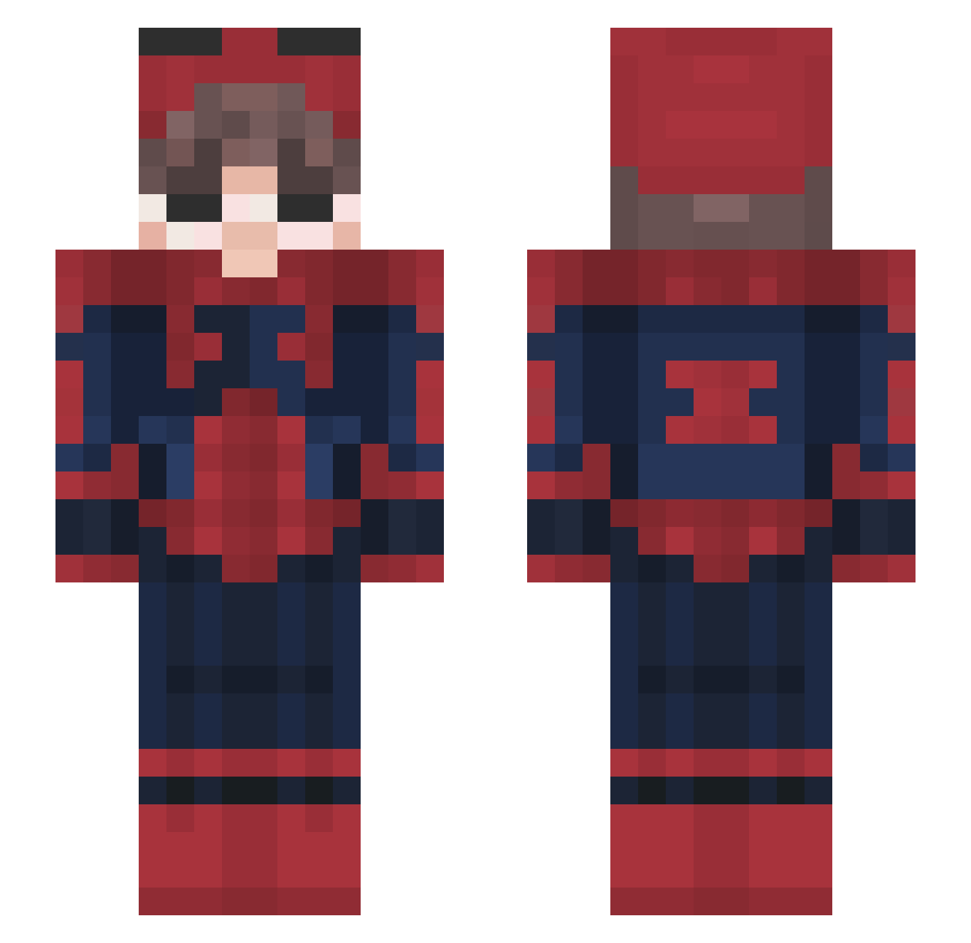 yqxk Minecraft skin, front and back view