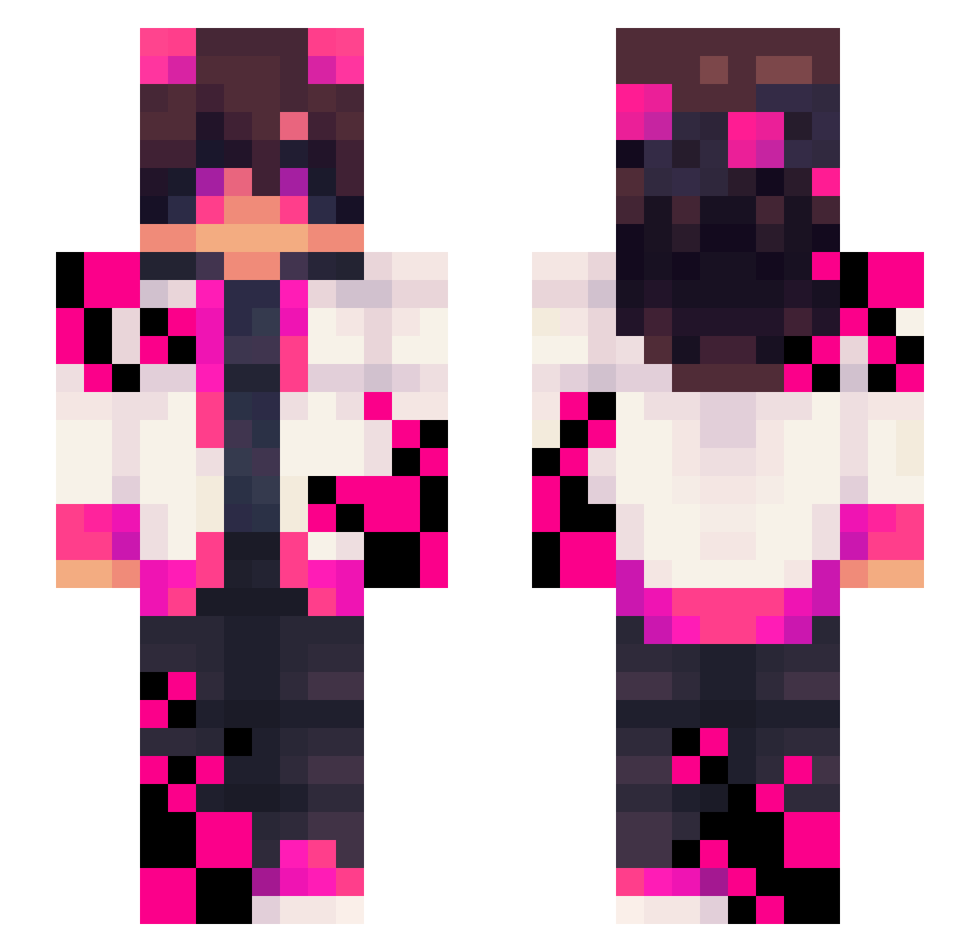 phantomY2K Minecraft skin, front and back view
