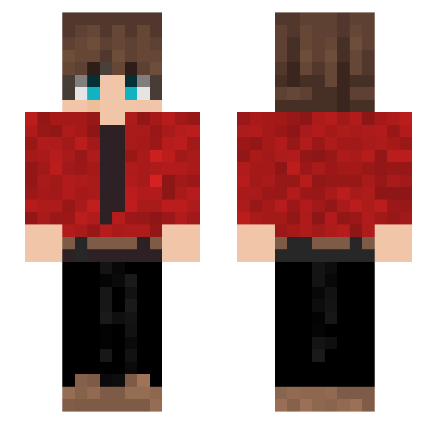 LazyOrca Minecraft skin, front and back view