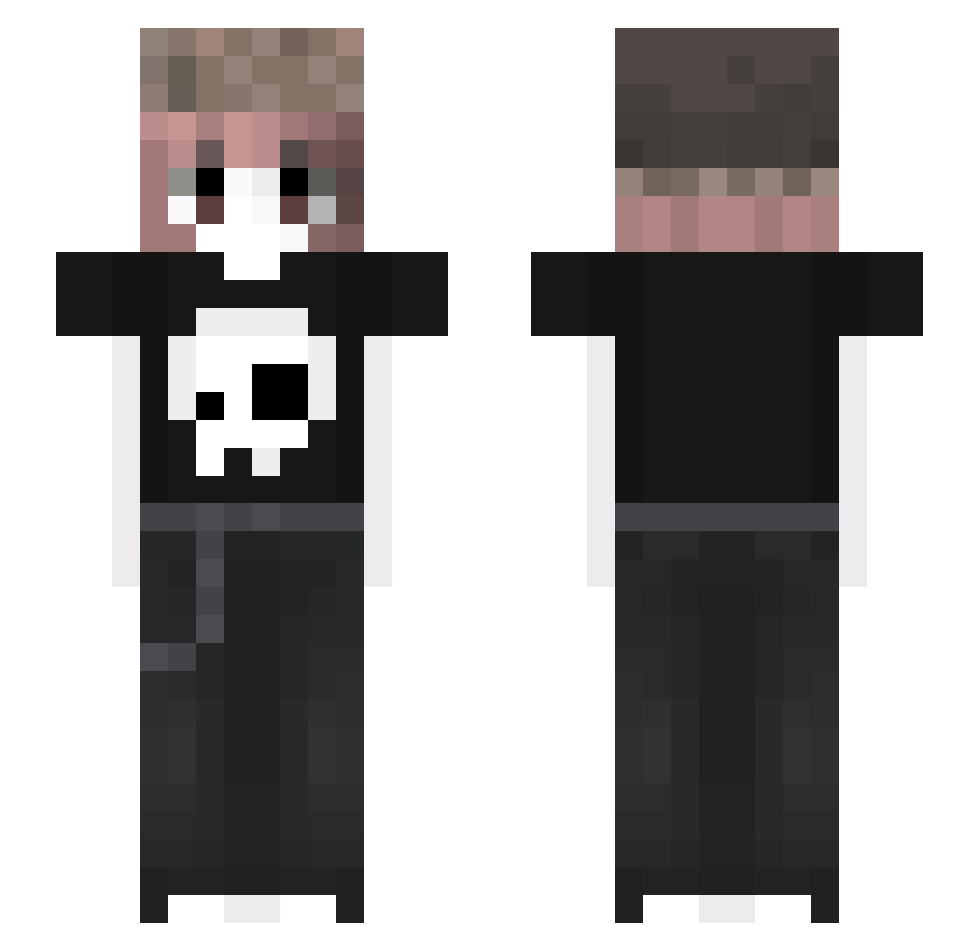 MayBNo Minecraft skin, front and back view